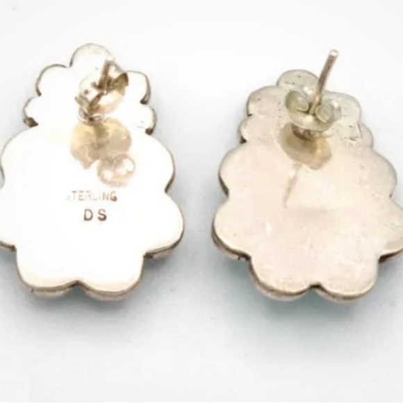 Native American earring and broach with sterling silver and turquoise - Picture 3 of 16